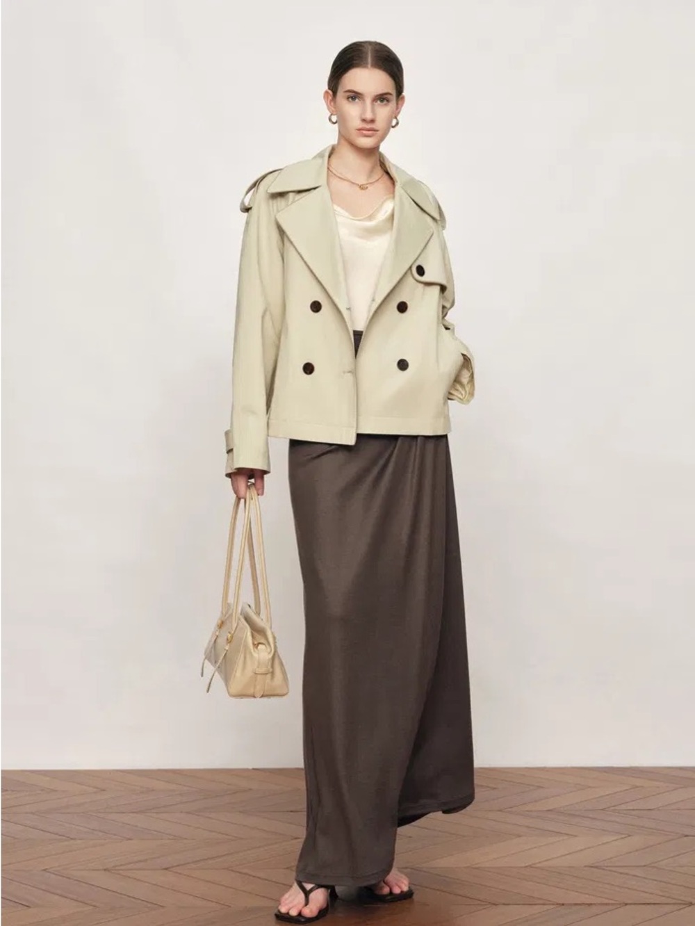 Fabrique Short Trench Coat in High-Density Cotton Twill - Picture 5 of 6